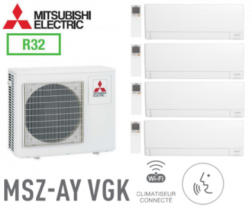 Mitsubishi Quadri-split Mural Compact MXZ-4F83VF + 3 MSZ-AP15VGK + 1 MSZ-AY42VGK - R32