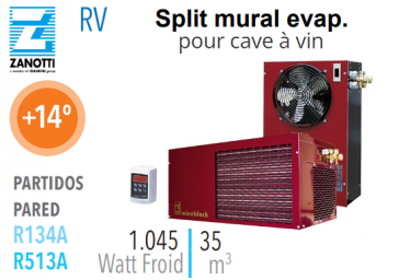 Split pour cave à vin avec évaporateur mural RDV102002E de Zanotti