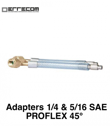 Flexibele adapters met metalen ventiel "pro flex" 45º.