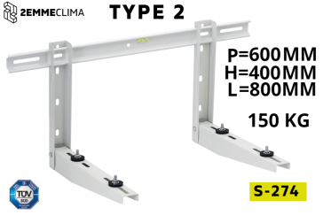 Support universel réglable pré-monté avec niveau jusqu'à 150 kg - 600 x 400 x 800 mm