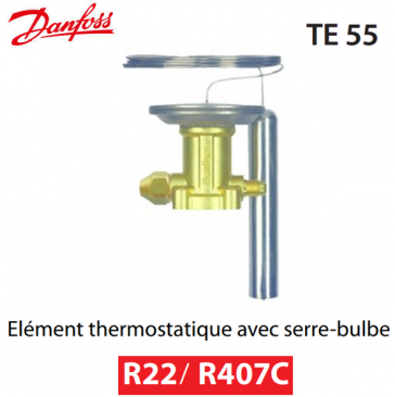 Elément thermostatique TEX 55 - 067G3205 - R22/R407C Danfoss