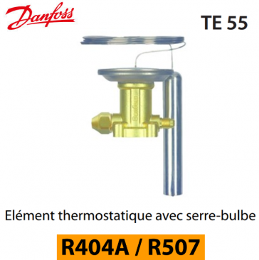 Elément thermostatique TES 55 - 067G3302 - R404A/R507A Danfoss  