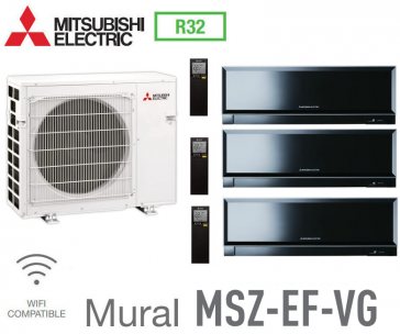 Mitsubishi tri-split Mural Inverter Design MXZ-5F102VF + 2 MSZ-EF22VGKB + 1 MSZ-EF50VGKB