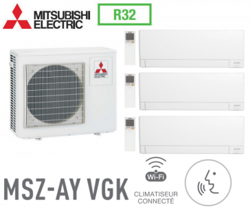 Mitsubishi Tri-split Mural Compact MXZ-4F72VF + 2 MSZ-AY15VGK + 1 MSZ-AY42VGK - R32