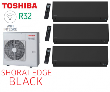 Toshiba SHORAI EDGE BLACK Tri-Split RAS-3M18G3AVG-E + 2 RAS-M05G3KVSGB-E + 1 RAS-B13G3KVSGB-E