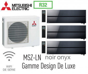 Mitsubishi Tri-Split Wandgerät Design De Luxe MXZ-4F83VF + 2 MSZ-LN25VGB + 1 MSZ-LN35VGB - R32