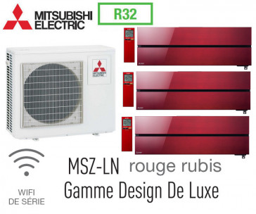 Mitsubishi Tri-split Mural Design De Luxe MXZ-4F83VF + 2 MSZ-LN25VGR + 1 MSZ-LN35VGR - R32