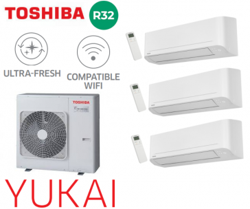 Toshiba Yukai Tri-Split RAS-3M26G3AVG-E + 2 RAS-B07E2KVG-E + 1 RAS-B16E2KVG-E