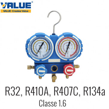 2-Wege-Manometer R32, R410A, R407C, R134a von Value