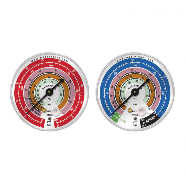 Manomètre Climatisation/ Réfrigération - Plage -1 à 60 Bar, Interface 1/4 SAE - Compatible R134A R410A Etc. - Pour Voiture Et Clim Centrale