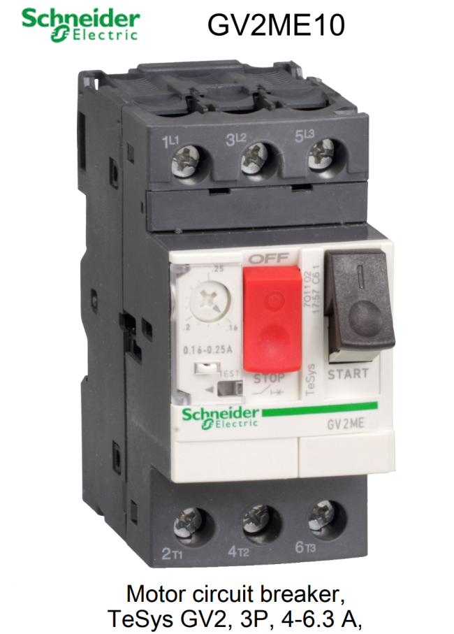 Disjoncteur Moteur Thermique-magnétique Série GV2 - Protection Contre Les Surcharges Et Courts-circuits 2,5-4A