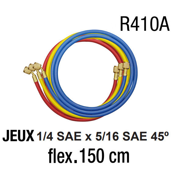 Tuyau Valeur Jaune Climatisation R410 R32 - 1/4 X 5/16, 1500mm, Pression Max 800 Psi