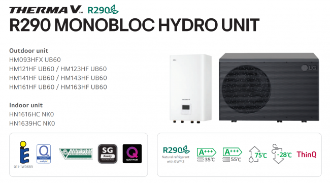 Pompe à Chaleur THERMA V MONOBLOC HYDRO UNIT 75°C - HM121HF.UB60 ...