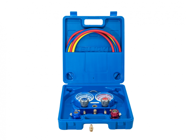 Manomètre 2 Voies 3S Pour Gaz R32 R410A – Avec Tuyaux, En étui, Neuf