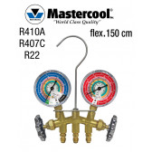 Manifold à 2 voies en laiton Mastercool - R407C, R410A et R22