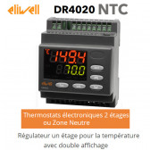 Régulateur deux étages pour la température, avec double affichage DR 4020 NTC de Eliwell