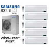 Samsung Wind-Free Avant 5-Split AJ100TXJ5KG + 4 AR07TXEAAWK + 1 AR18TXEAAWK