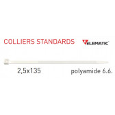 Colliers de câblage standard Naturel 135x2,5 mm de "Elematic"