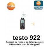 testo 922 - Appareil de mesure de la température différentielle pour TC de type K avec connexion à l’App