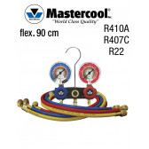 Manifold à voyant - 2 Vannes, Mastercool R410A, R407C et R22, flexible 90 cm