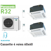 Panasonic Bi-split Cassette 4 voies 60x60 CU-3Z68TBE + 1x CS-Z25UB4EAW + 1x CS-Z50UB4EAW R32