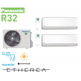 Panasonic Bi-split Mural Etherea blanc CU-2Z41TBE + 2x CS-Z20XKEW R32