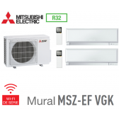 Mitsubishi Bi-split Mural Inverter Design MXZ-2F53VF + 2 MSZ-EF25VGKW