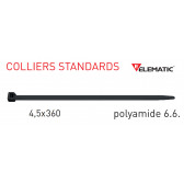 Colliers de câblage standard Noir 360x4,5 mm de "Elematic" 