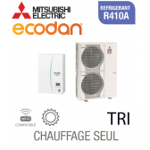 Ecodan CHAUFFAGE SEUL SPLIT HYDROBOX R410A EHSC-VM2D + PUHZ-SW120YHA triphasé