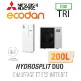 Ecodan CHAUFFAGE SEUL HYDROSPLIT DUO 200L R32 EHPT20X-VM6D + PUZ-WM85YA