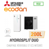 Ecodan Réversible HYDROSPLIT DUO 200L R32 ERPT20X-VM2D + PUZ-WM112VAA