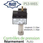 Contrôle de pression à point de consigne fixe PS3-W6S Alco Controls 