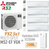 Mitsubishi 5-split PXZ-5F85VG + 3 MSZ-EF22VGKW+ 1 MSZ-EF50VGKW + EHST20D-VM2D