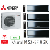 Mitsubishi Quadri-split Mural Inverter Design MXZ-4F83VF + 3 MSZ-EF22VGKB + 1 MSZ-EF42VGKB