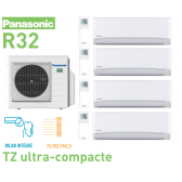 Panasonic Quadri-split Mural TZ CU-4Z68TBE + 3x CS-MTZ16WKE + 1x  CS-TZ35WKEW R32