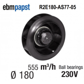 Ventilateur centrifuge EBM-PAPST - R2E180-AS77-05 - en 230 V
