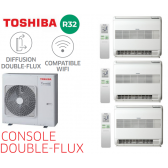 Toshiba CONSOLE DOUBLE-FLUX Tri-Split RAS-3M26G3AVG-E + 2 RAS-M07J2FVG-E + 1 RAS-B13J2FVG-E