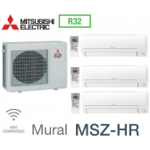 Mitsubishi Tri-split Mural Inverter MXZ-3HA50VF + 3 MSZ-HR25VF - R32 