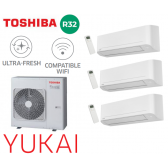 Toshiba Yukai Tri-Split RAS-3M26G3AVG-E + 2 RAS-B07E2KVG-E + 1 RAS-B16E2KVG-E