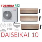 Toshiba Daiseikai 10 Wood Tri-Split RAS-5M34G3AVG-E + 2 RAS-B10S4KVDG-E + 1 RAS-B18S4KVDG-E