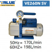 Pompe à vide double étage avec vacuomètre VE260N SV