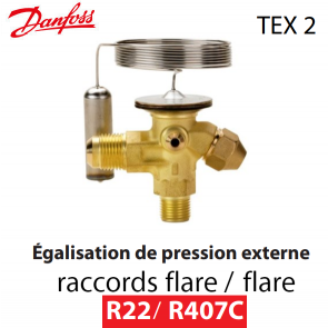 Détendeur thermostatique TEX 2 - 068Z3209 - R 22/R 407C Danfoss