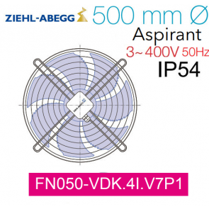 Ventilateur hélicoïde FN050-VDK.4I.V7P1 de Ziehl-Abegg