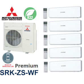 Mitsubishi Heavy Industries 5-split PREMIUM SCM100ZS-W + 4 SRK15ZS-WF + 1 SRK50ZS-WF
