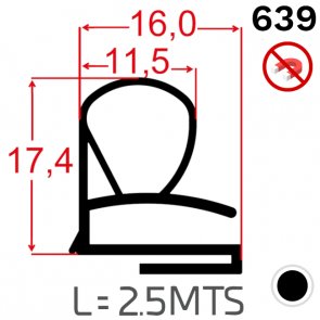 Joint de porte frigorifique n&ordm; 639 - 2,5 m