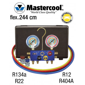 Manifold 4 vannes à bille - R134a, R22, R12, R404A pour climatisation automobile de Mastercool