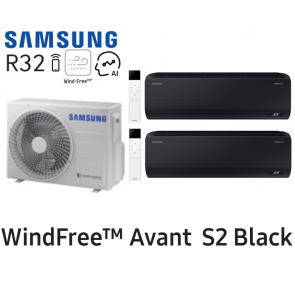 Samsung Mural WindFree&trade; Avant S2 Black Bi-Split AJ040TXJ2KG + 2 AR70F07C1ABNEU