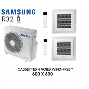 Samsung Cassette 4 voies 600x600 Wind-Free Bi-Split AJ068TXJ3KG + 1 AJ016TNNDKG + 1 AJ052TNNDKG