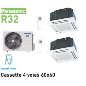 Panasonic Bi-split Cassette 4 voies 60x60 CU-2Z50TBE + 1x CS-MZ20UB4EA + 1x CS-Z35UB4EAW R32