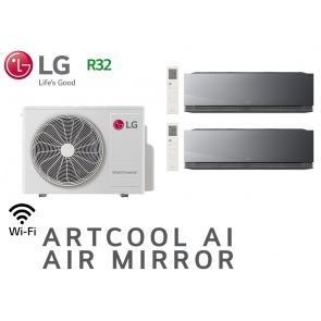 LG Bi-Split ARTCOOL MIRROR AI AIR MU2R17.U18A0 + 2 X AA09SP.NS1